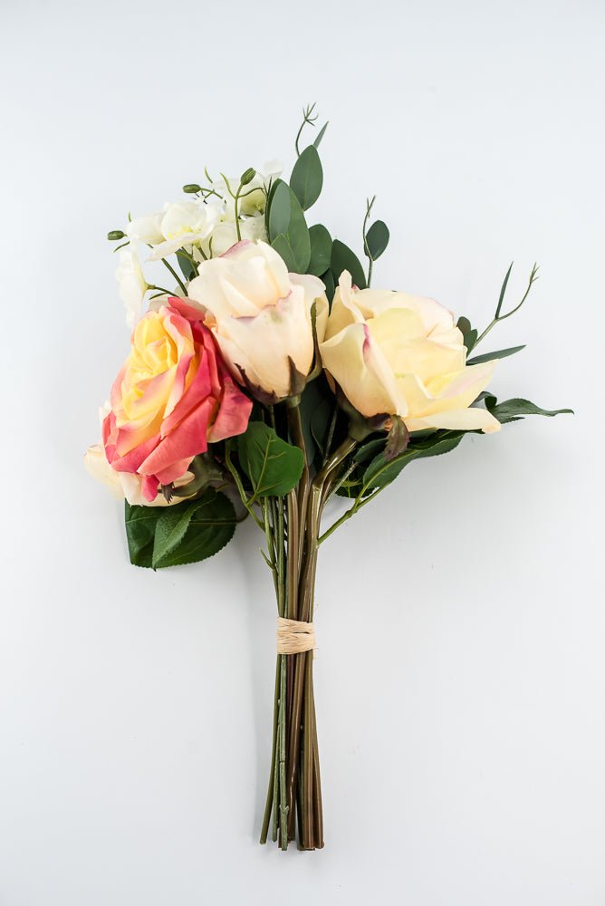 Peach coral, soft touch, life like flower bundle - real touch - Greenery Market2622018PC