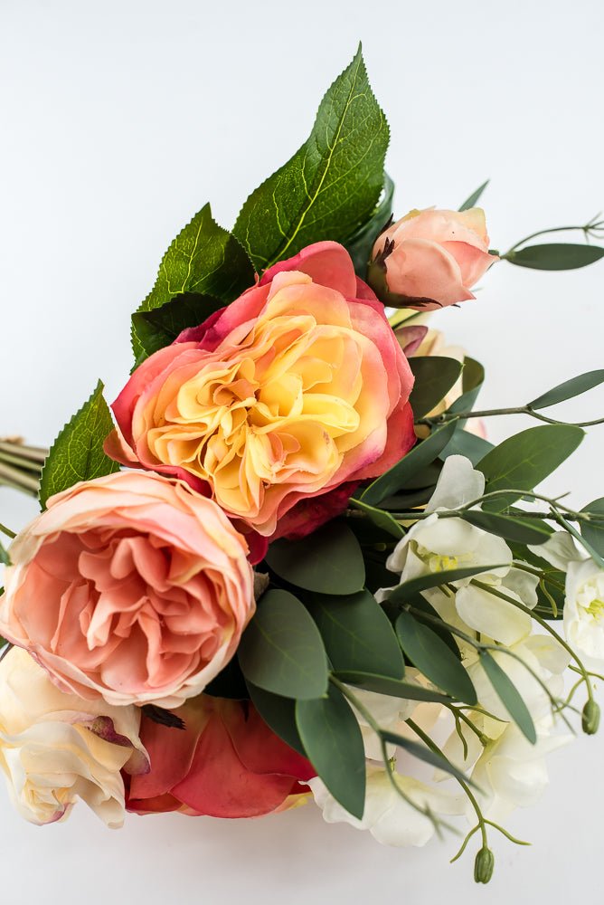 Peach coral, soft touch, life like flower bundle - real touch - Greenery Market2622018PC