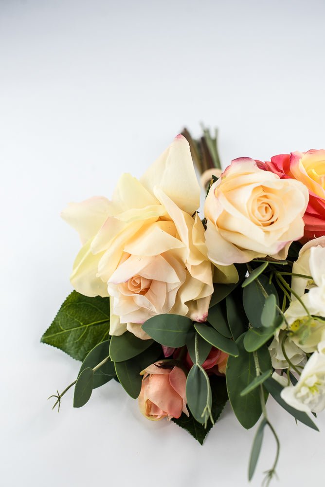 Peach coral, soft touch, life like flower bundle - real touch - Greenery Market2622018PC