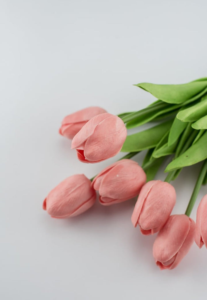 Peach pink, soft touch, life like tulip bundle - Greenery Market2260017CL