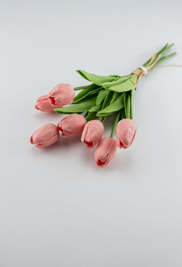 Peach pink, soft touch, life like tulip bundle - Greenery Market2260017CL