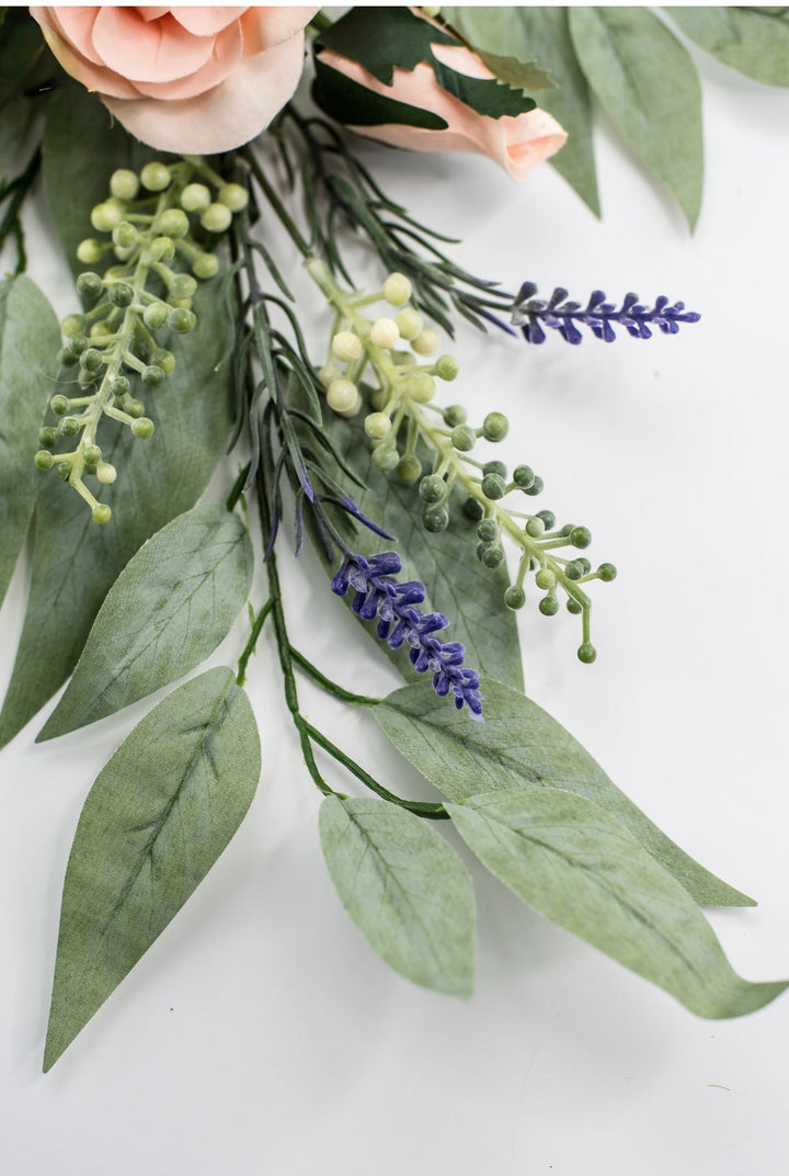 Peach rose spray and greenery - Greenery Market84971 - PH