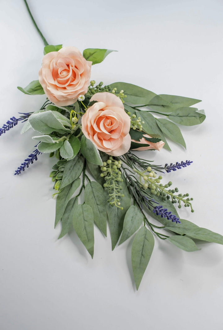 Peach rose spray and greenery - Greenery Market84971 - PH