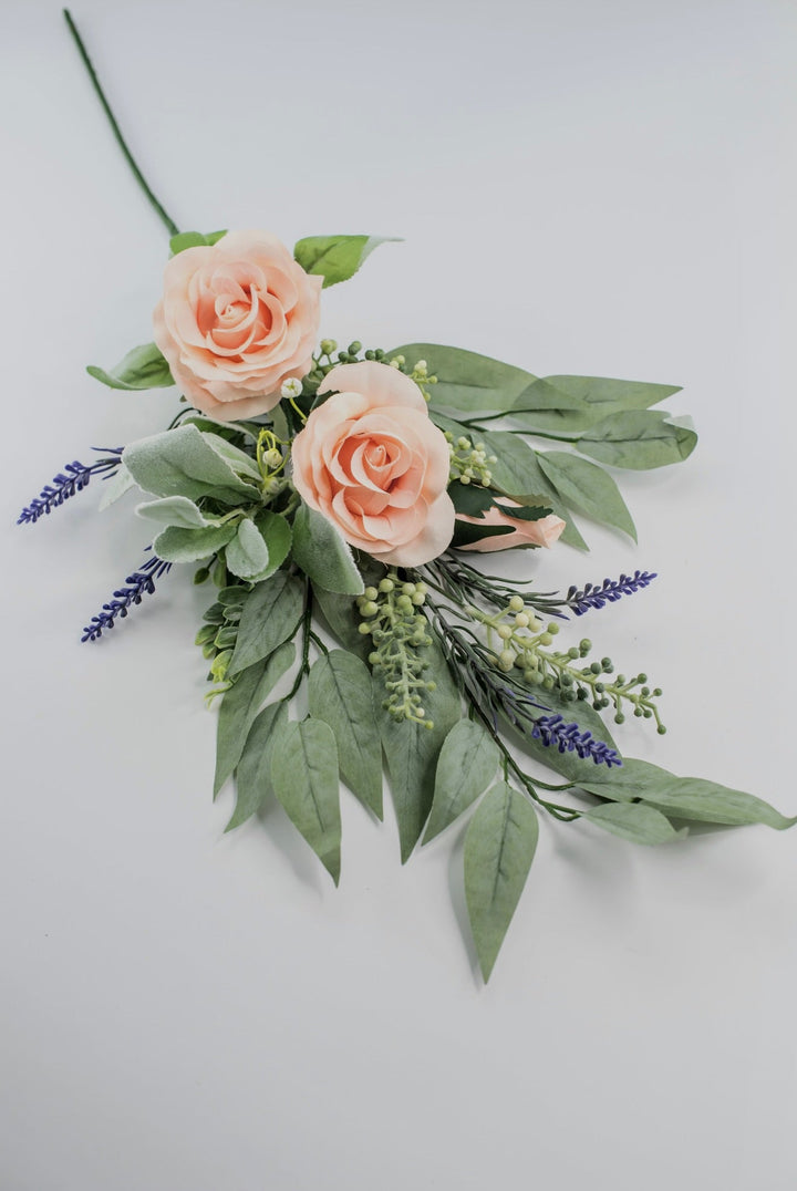 Peach rose spray and greenery - Greenery Market84971 - PH