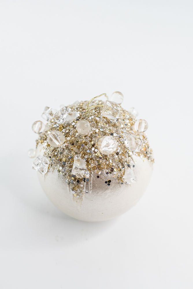 Pearl Crystal Bejeweled Ball - 5" - Greenery MarketFW361-63