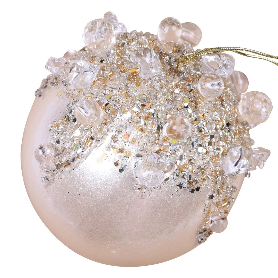 Pearl Crystal Bejeweled Ball - 5" - Greenery MarketFW361 - 63