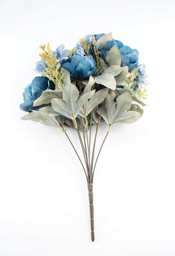 Peony and hydrangea mixed bush - blue - Greenery Market84567 - BL