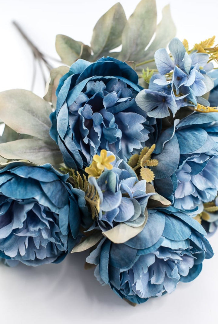 Peony and hydrangea mixed bush - blue - Greenery Market84567 - BL