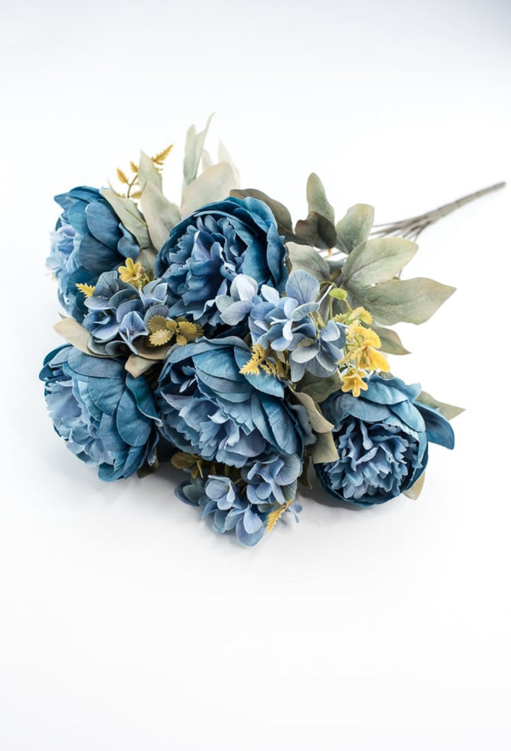 Peony and hydrangea mixed bush - blue - Greenery Market84567 - BL