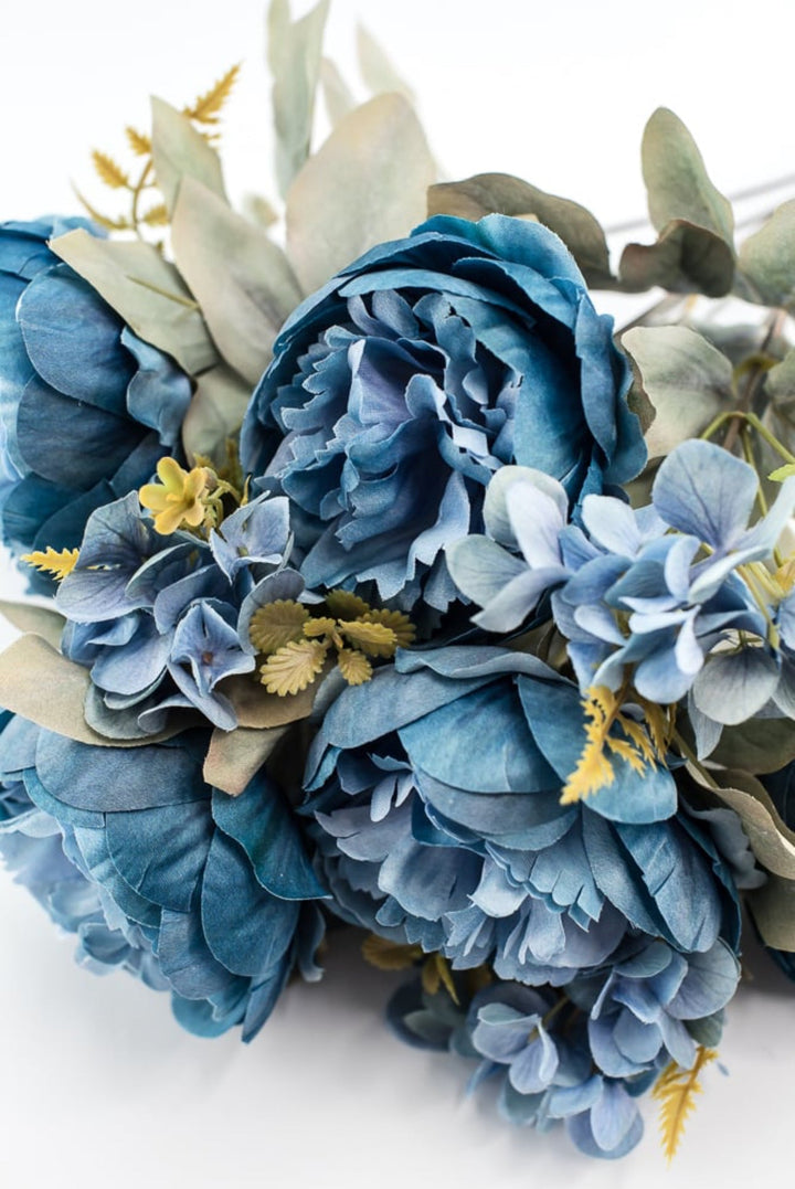Peony and hydrangea mixed bush - blue - Greenery Market84567 - BL