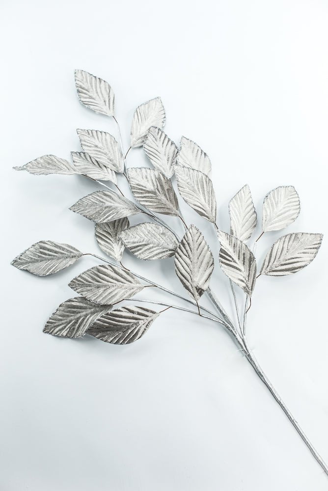 Pewter Matte Metallic Leaves Spray - Greenery Market86255PT
