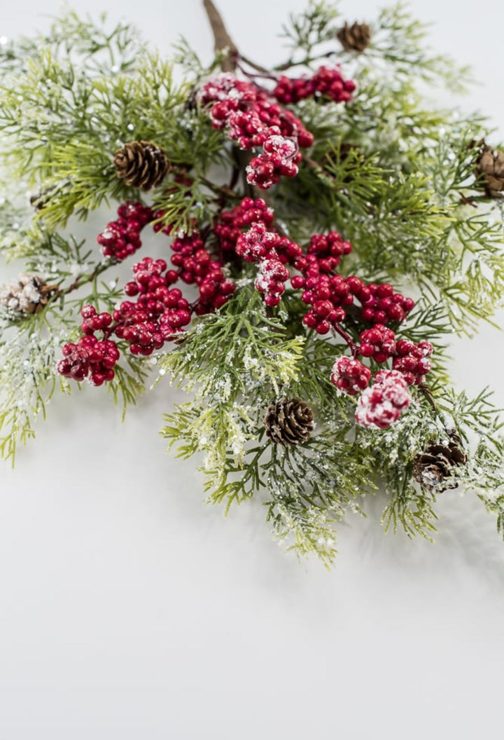 Pine and red berries bush - Greenery MarketArtificial Flora64185