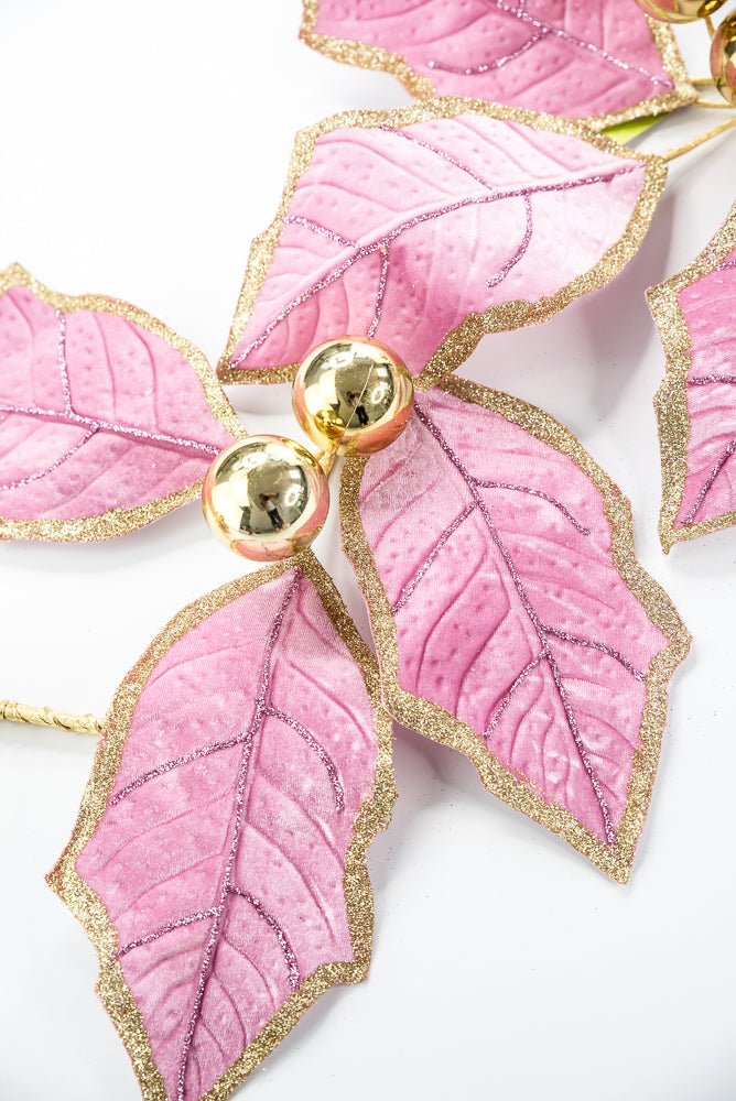 Pink and Gold Holly Leaves Garland - 5FT - Greenery Market86265PKGD