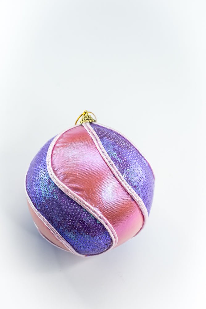 Pink and Lavender Sequin Swirl Ornament Ball - Greenery Market86471PKLV