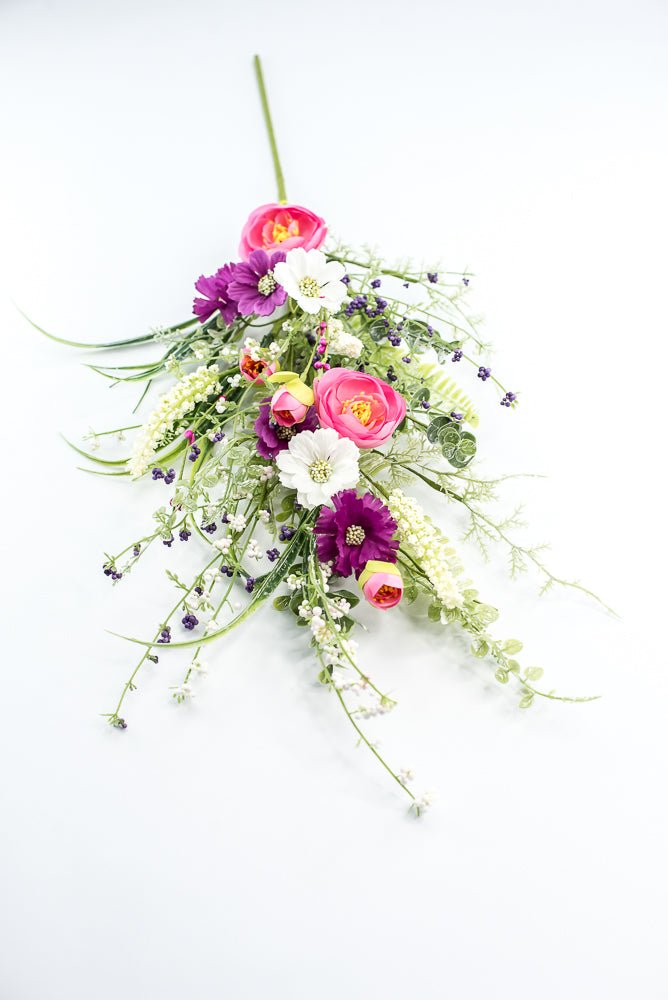 Pink and Purple Ranunculus Flower Spray - Greenery MarketPicks63303SP30