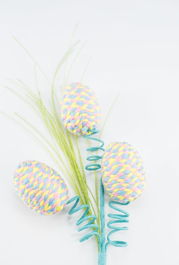 Pink and yellow twine egg pick - Greenery MarketPicks63001BLPKYW