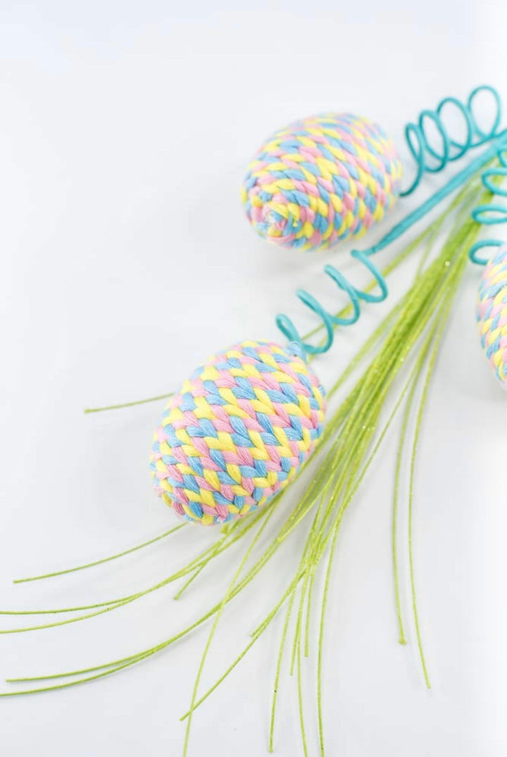 Pink and yellow twine egg pick - Greenery MarketPicks63001BLPKYW
