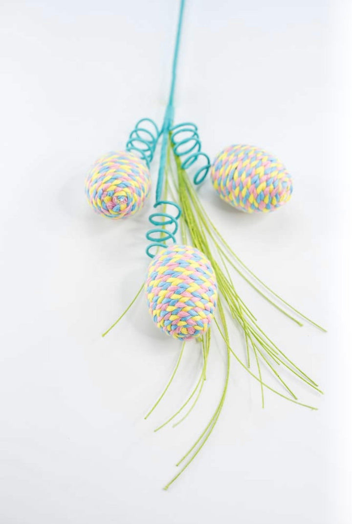 Pink and yellow twine egg pick - Greenery MarketPicks63001BLPKYW