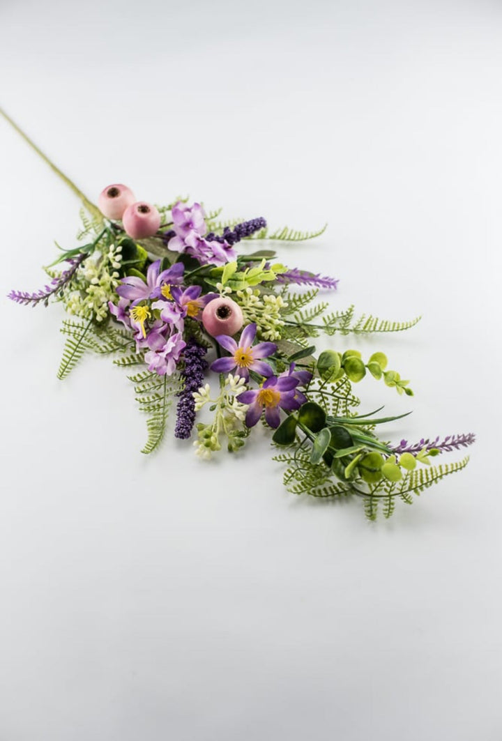 Pink berries, purple filler, and flower spray - Greenery Market63542SP28