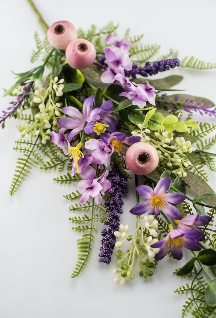 Pink berries, purple filler, and flower spray - Greenery Market63542SP28