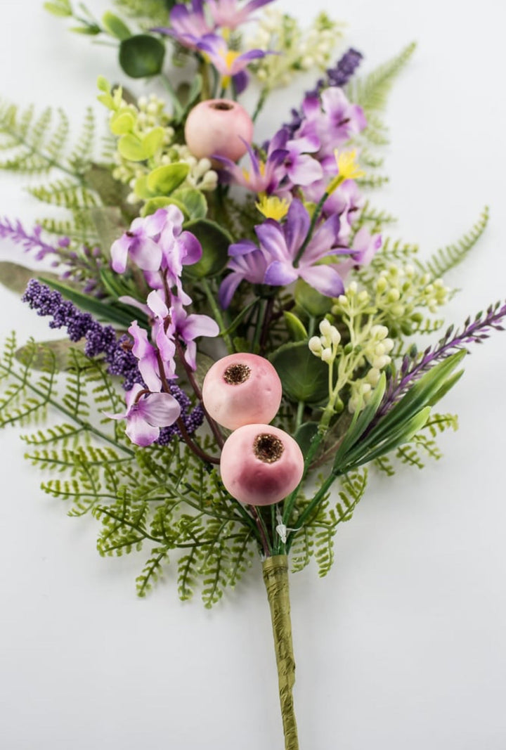 Pink berries, purple filler, and flower spray - Greenery Market63542SP28