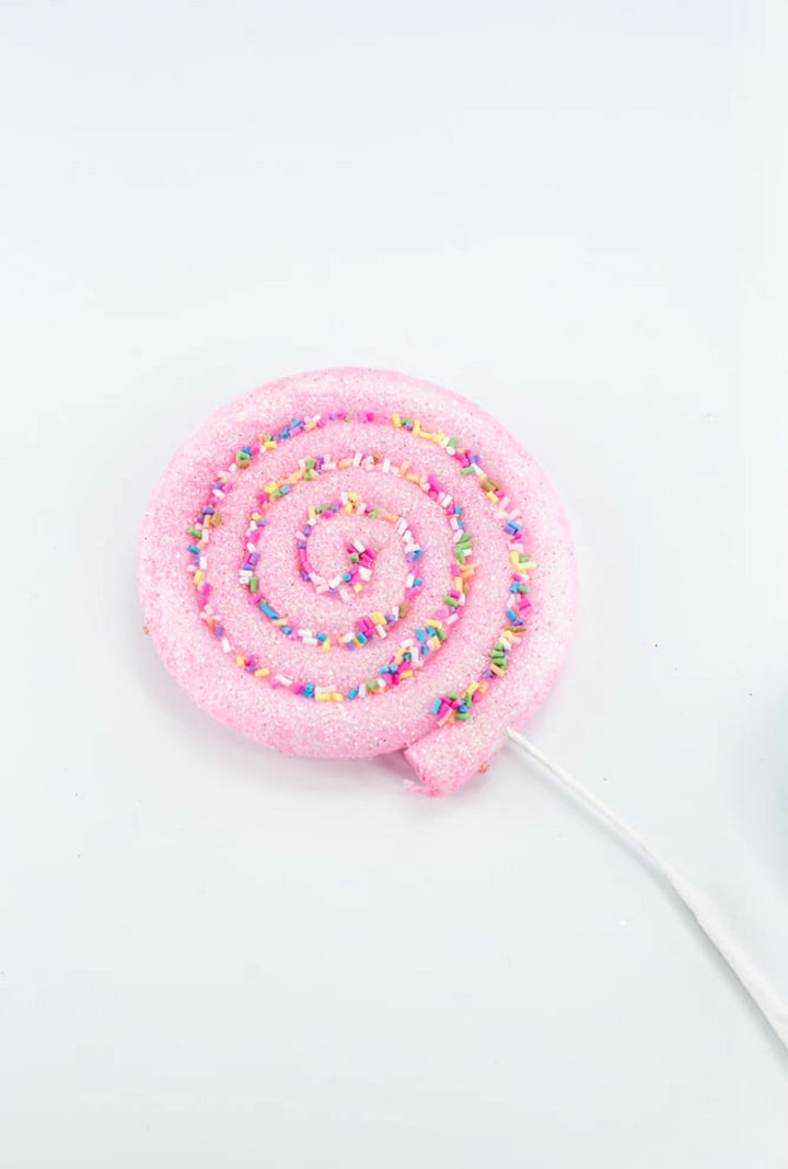 Pink, blue, and yellow lollipops spray with sprinkles - Greenery MarketOrnamentsBM2930PKGRBL