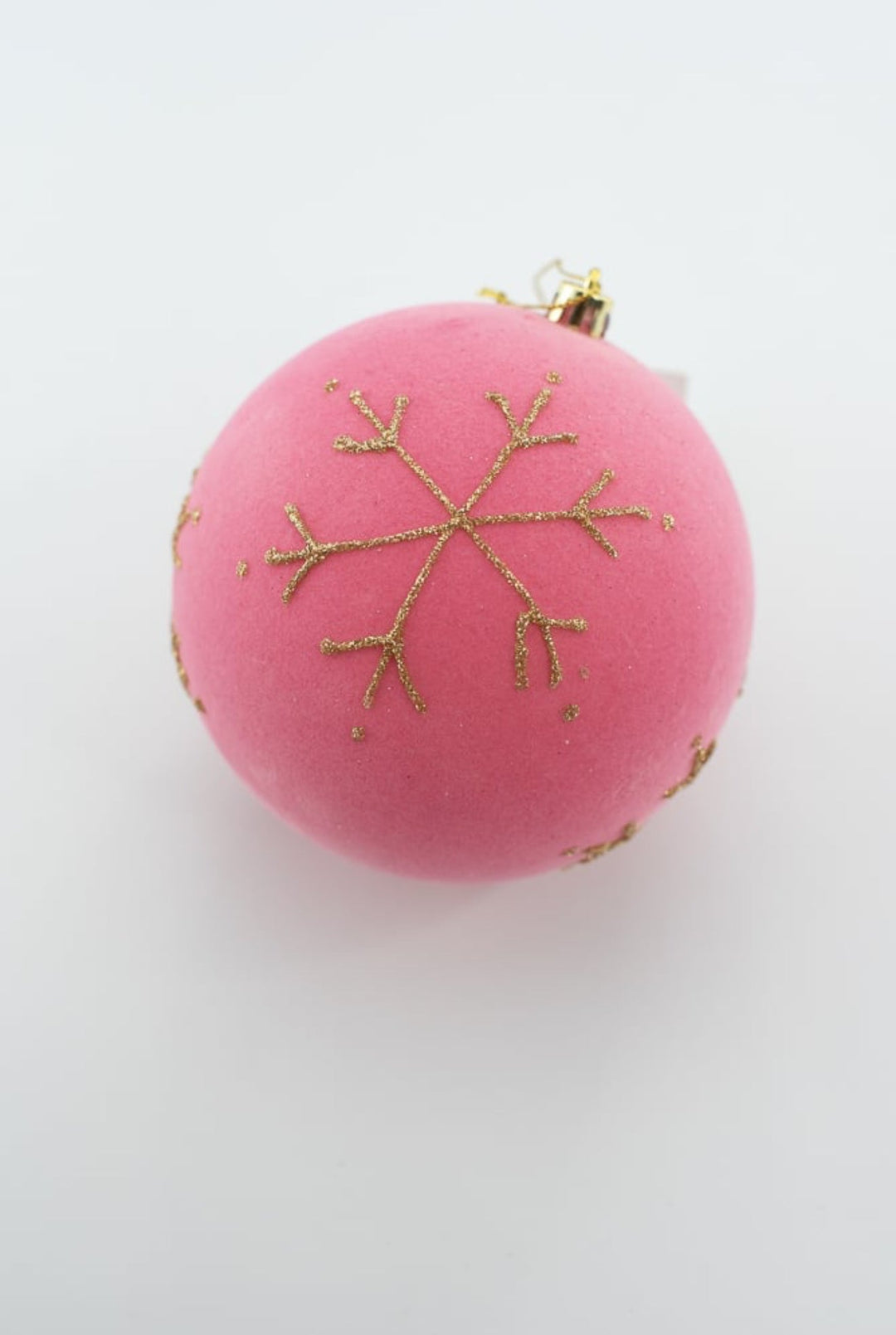 Pink Flocked Ornament Ball - Greenery Market85849PK