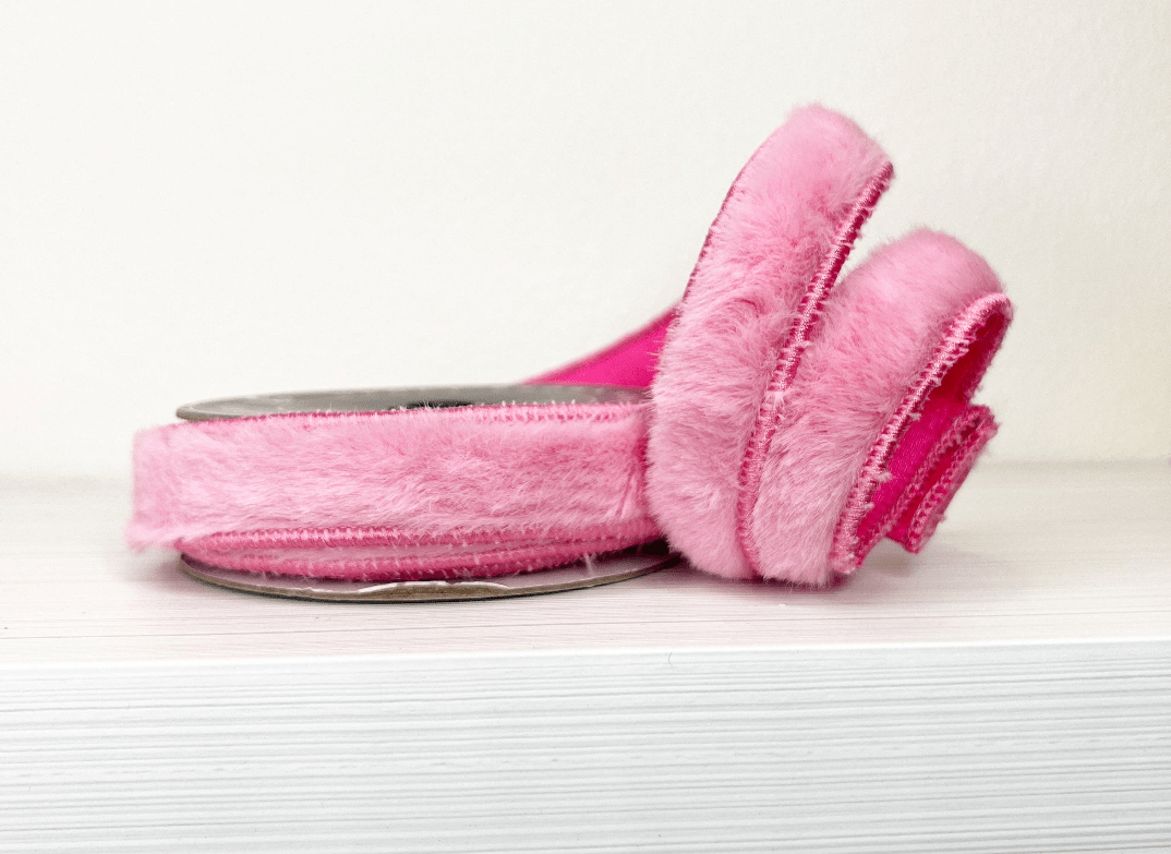 Pink Fur Super Soft Wired Ribbon - 1" - Greenery Market25 - 600 - 7