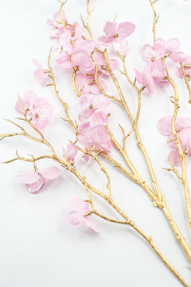 Pink Glossy Plum Blossom Spray - Greenery Market86307PK