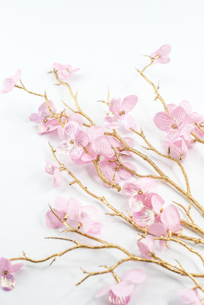 Pink Glossy Plum Blossom Spray - Greenery Market86307PK