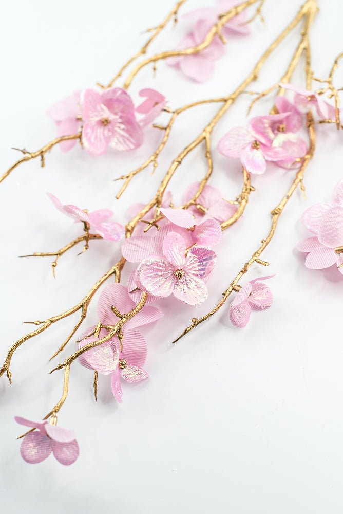 Pink Glossy Plum Blossom Spray - Greenery Market86307PK