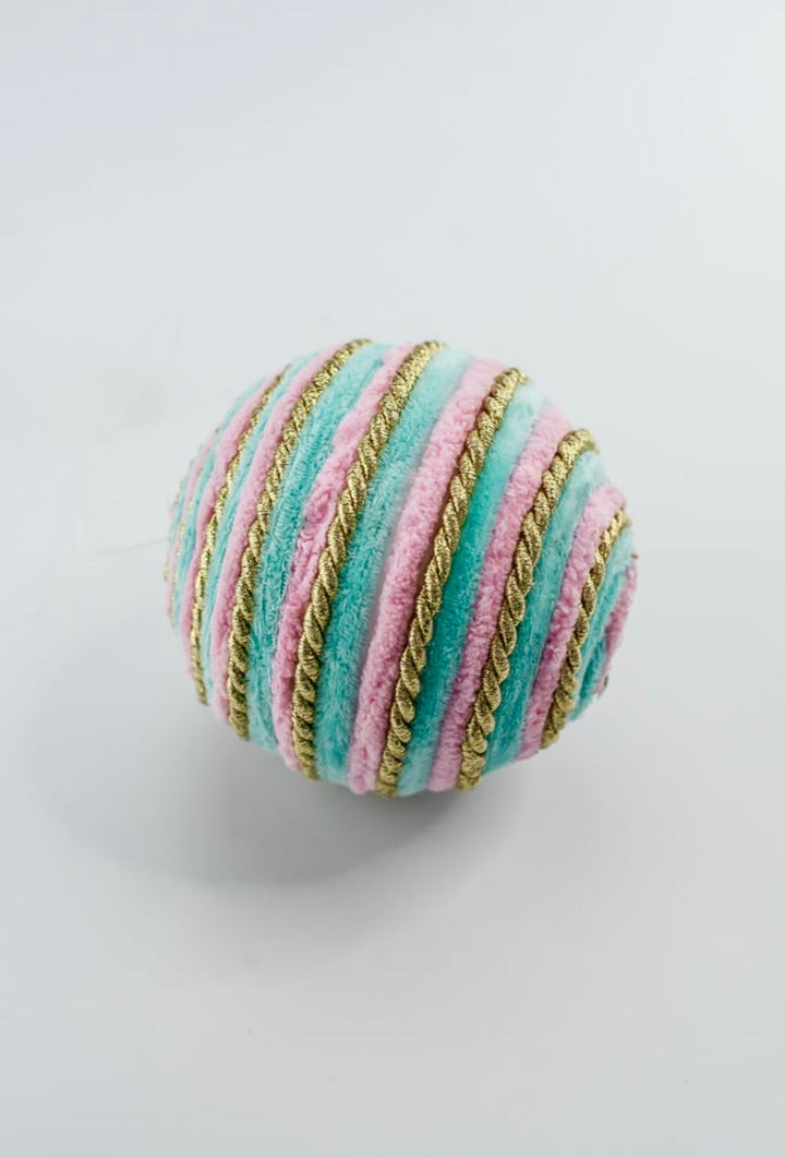 Pink, gold, and mint ball ornament 5” - Greenery Market85902PKBL