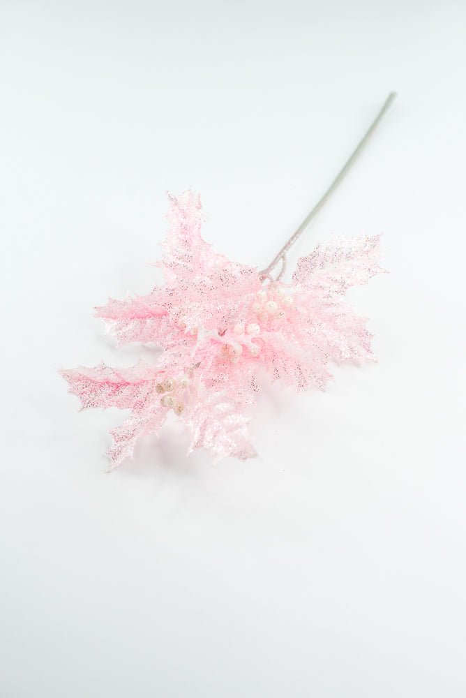 Pink Jelly Holly Leaves Pick - Greenery Market86554PK