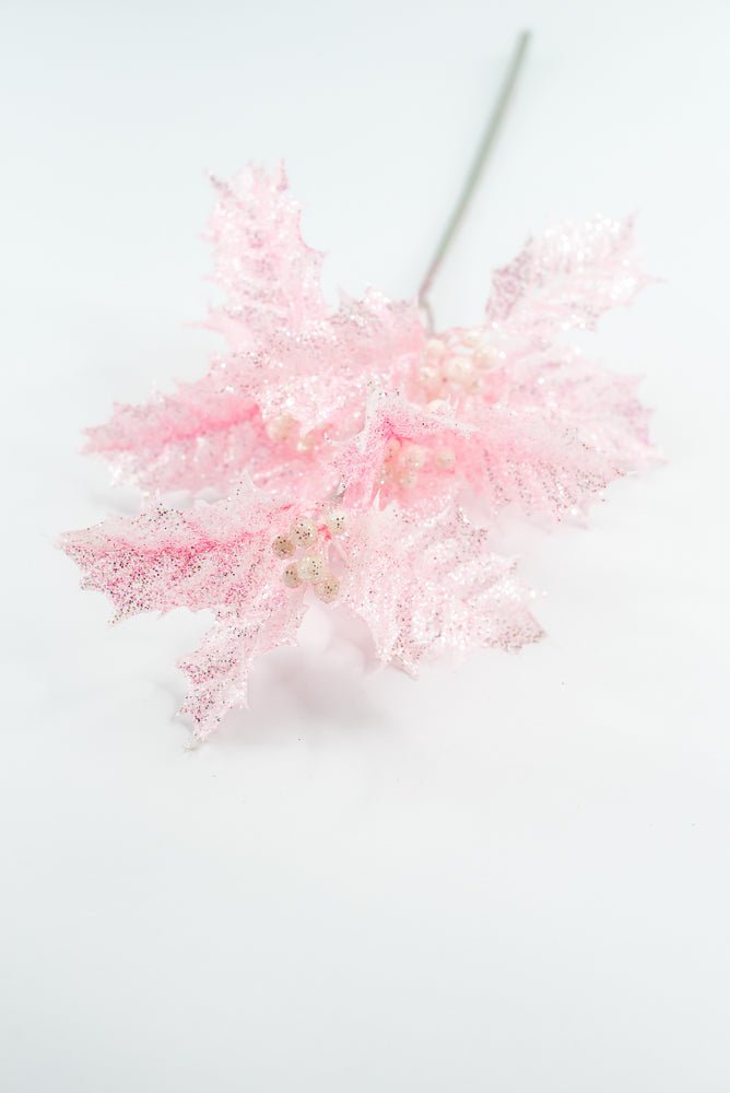 Pink Jelly Holly Leaves Pick - Greenery Market86554PK