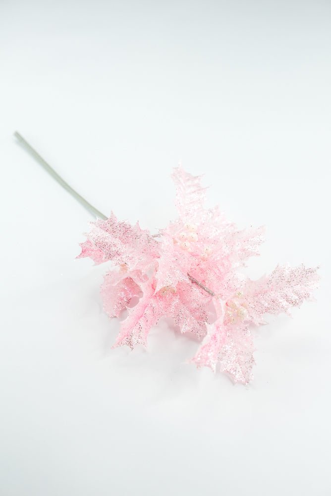 Pink Jelly Holly Leaves Pick - Greenery Market86554PK
