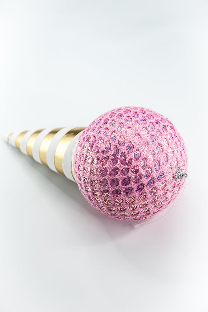 Pink Mesh Ice Cream Ornament - Greenery Market86358PK