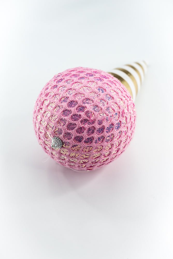 Pink Mesh Ice Cream Ornament - Greenery Market86358PK