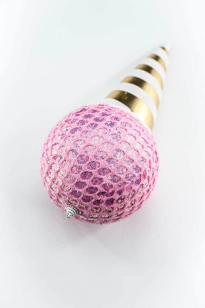 Pink Mesh Ice Cream Ornament - Greenery Market86358PK