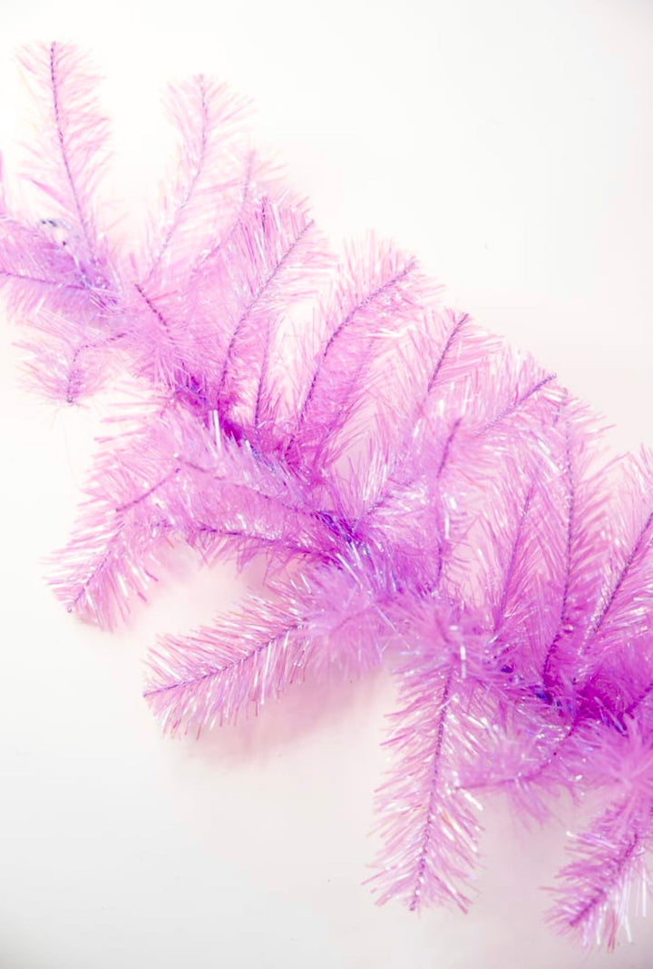 Pink pine tinsel garland base - 9’ - Greenery Marketwreath base & containers85221 - PK