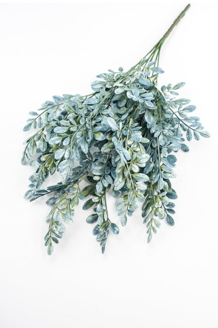 Plastic Mini Leaf Bush - Aqua Tint - Greenery Market13641BL