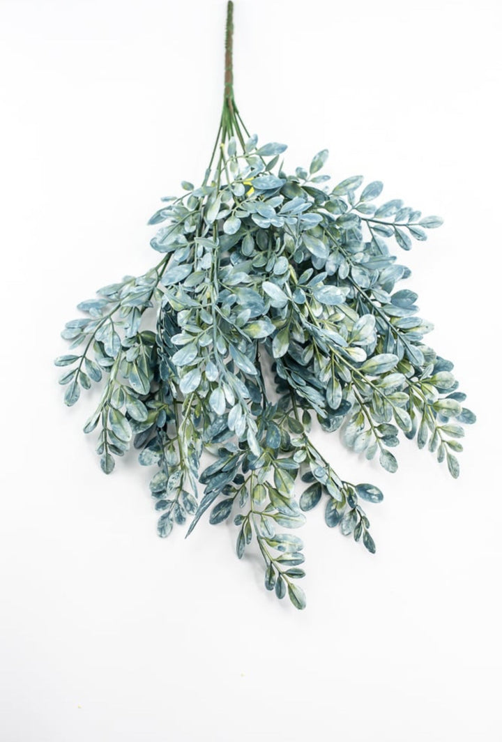 Plastic Mini Leaf Bush - Aqua Tint - Greenery Market13641BL