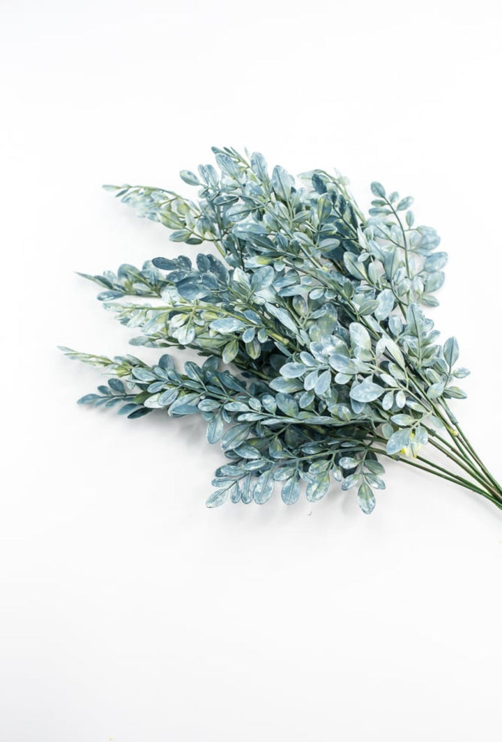 Plastic Mini Leaf Bush - Aqua Tint - Greenery Market13641BL