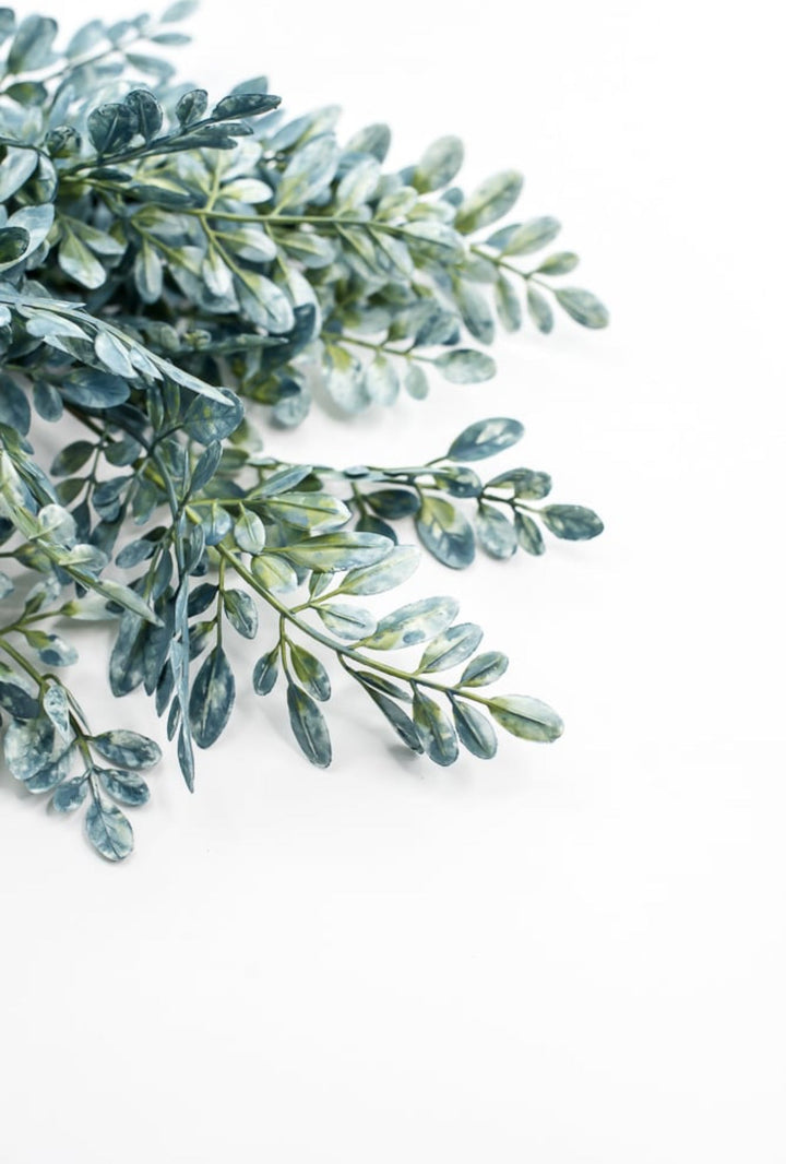 Plastic Mini Leaf Bush - Aqua Tint - Greenery Market13641BL