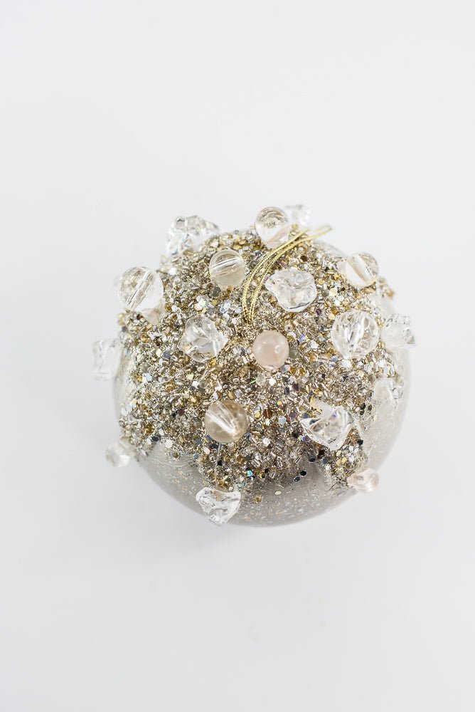 Platinum Crystal Bejeweled Ball - 5" - Greenery MarketFW361-51