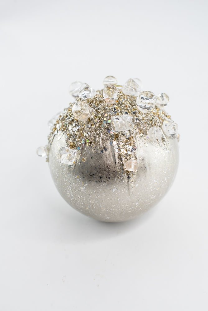 Platinum Crystal Bejeweled Ball - 5" - Greenery MarketFW361-51