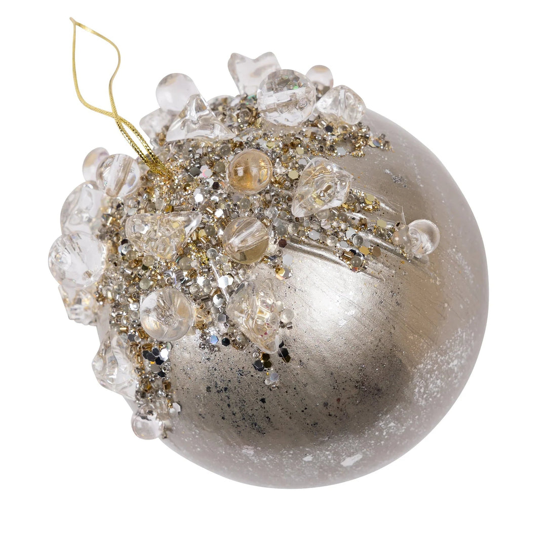 Platinum Crystal Bejeweled Ball - 5" - Greenery MarketFW361 - 51