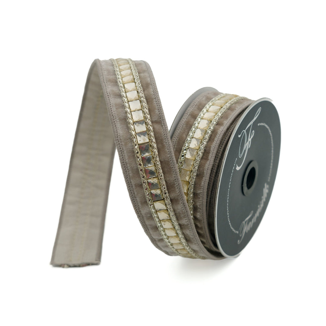 Platinum Gemstones Farrisilk Wired Ribbon - 1.5" - Greenery MarketRG250 - 51