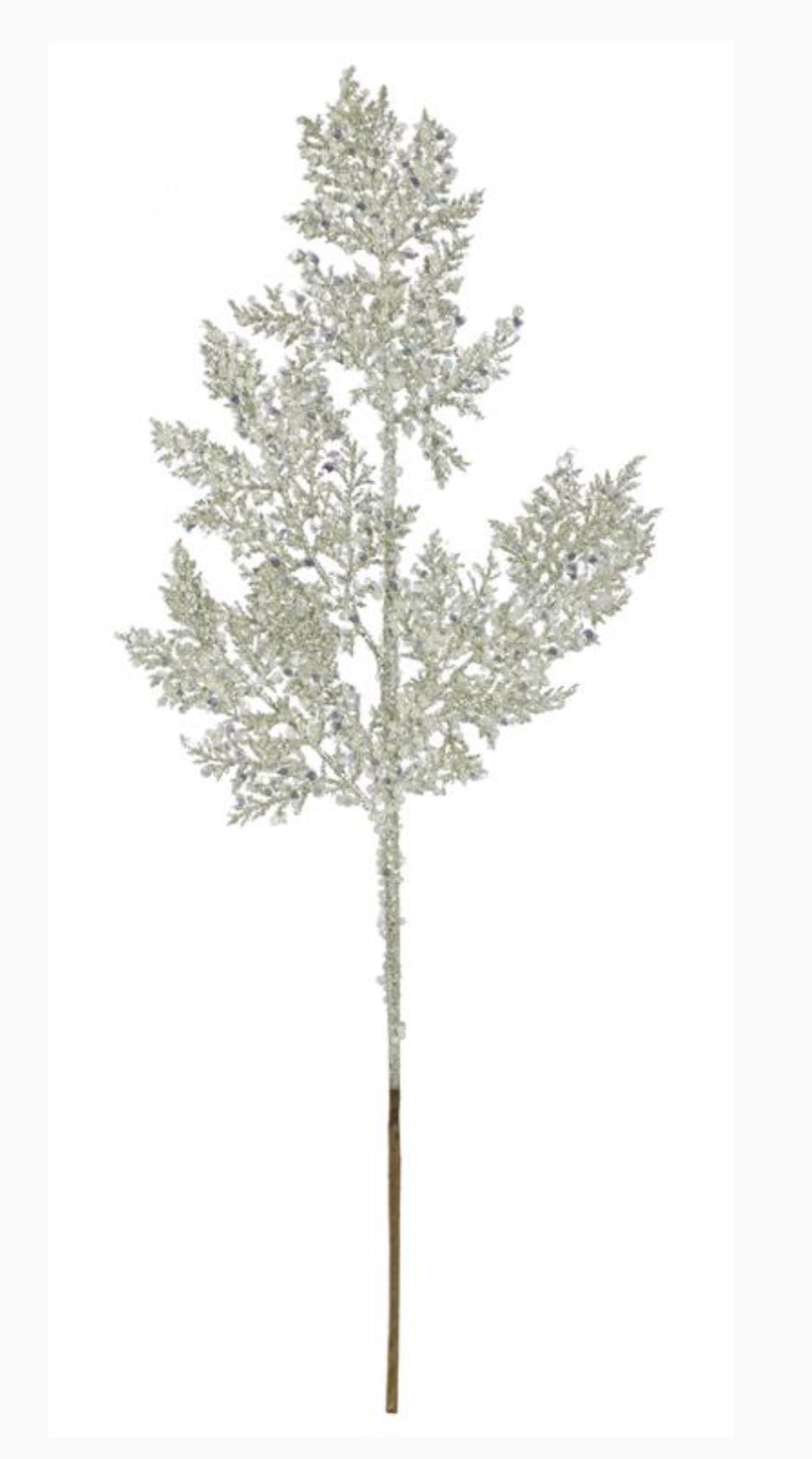 Platinum glittered cedar spray with pearls - Greenery MarketXG1058 - PT