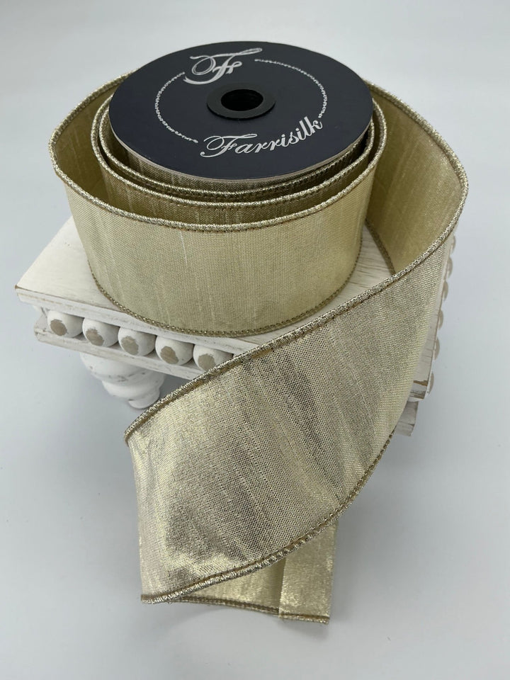 Platinum luster 2.5” farrisilk wired ribbon - Greenery MarketRibbons & TrimRG590 - 51