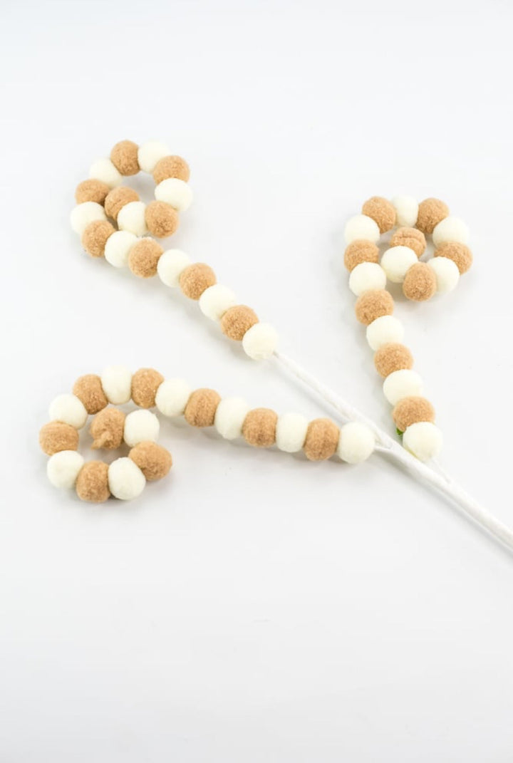 Pompom curly - cream and tan - Greenery MarketSeasonal & Holiday Decorations56950BNWT